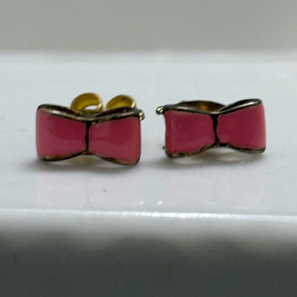 Vintage Pink Bow Kate Spade Earrings